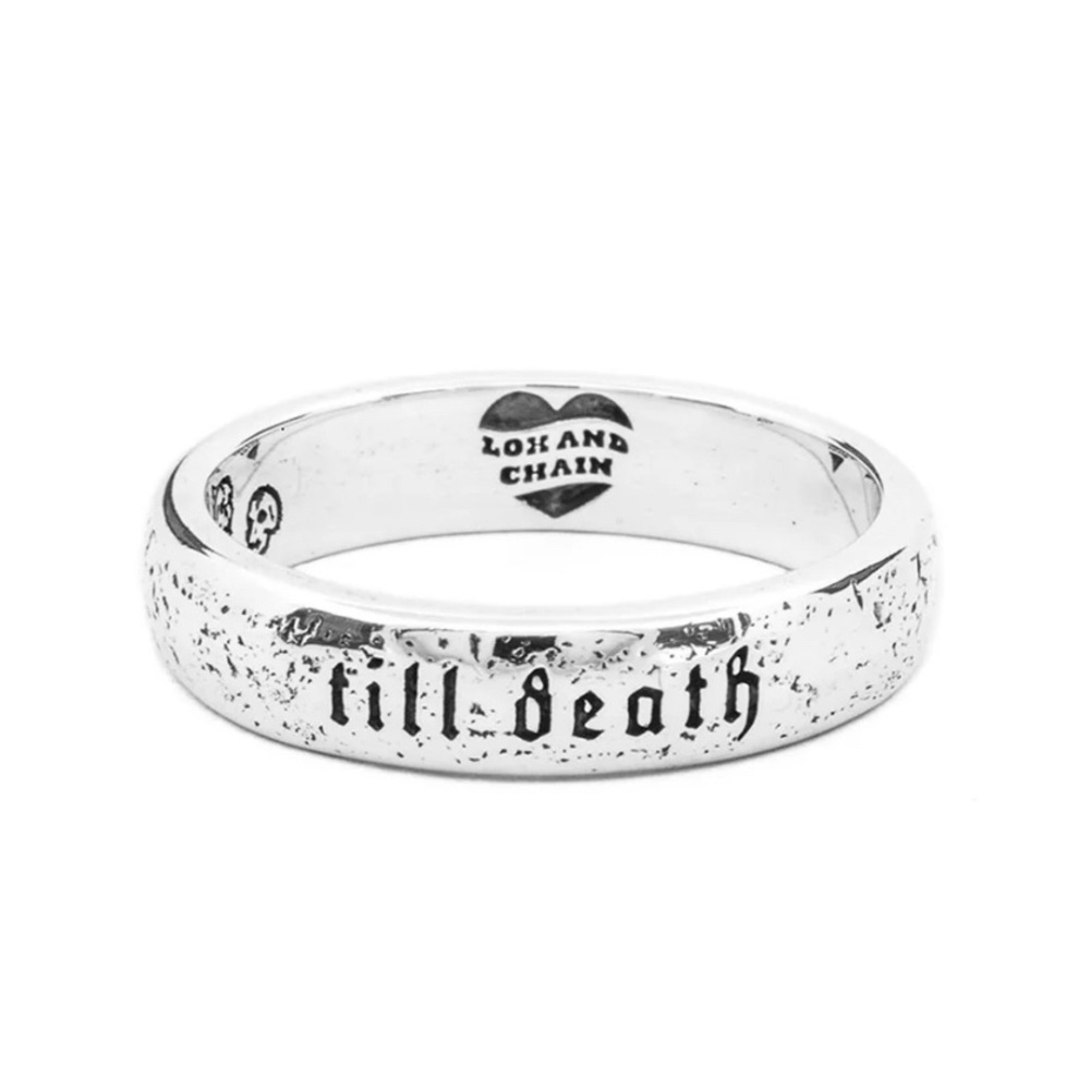 Till Death Engraved Silver Band Ring